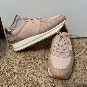 SOLD Michael Kors size 9.5 Blush and Gold Women's Sneakers